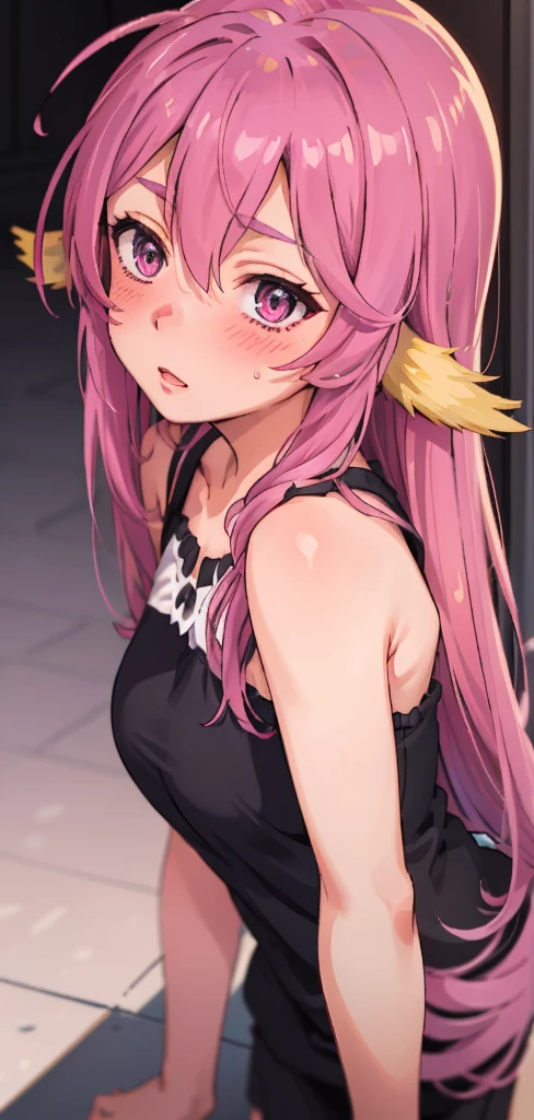 masterpiece, best quality, highly detailed, outdoors, pov, from above, bremerton \(day-off date\), standing, arms behind back, closed eyes, beso, <lora:bremerton_day-off_nai:1>, <lora:Pimo-15:1>