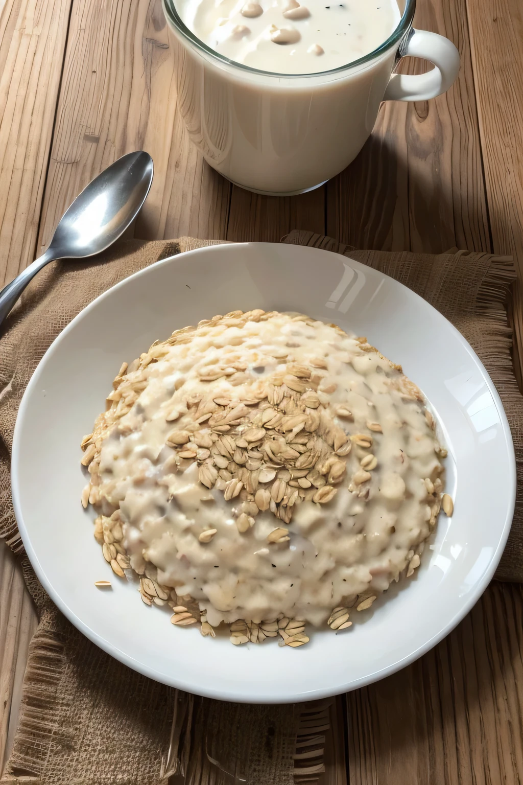 CREATE A CREAMY MILK OAT DISH ON A WARM-COLORED PLATTER
