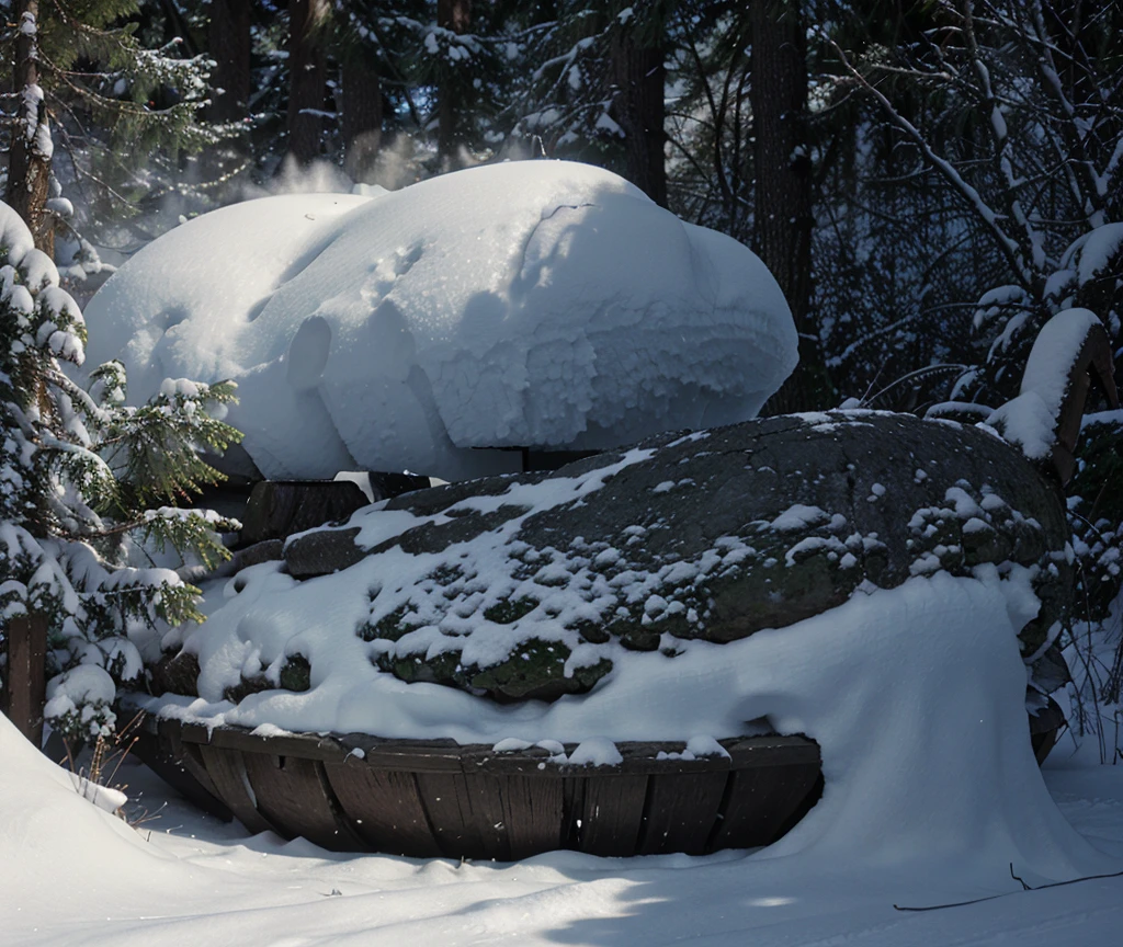 forest,snow storm