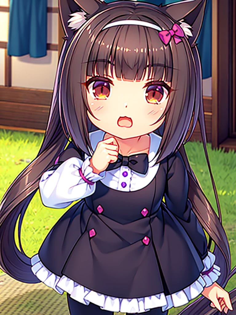 chocola from nekopara dressed as violet beauregarde, highres, ultrasharp, 8K