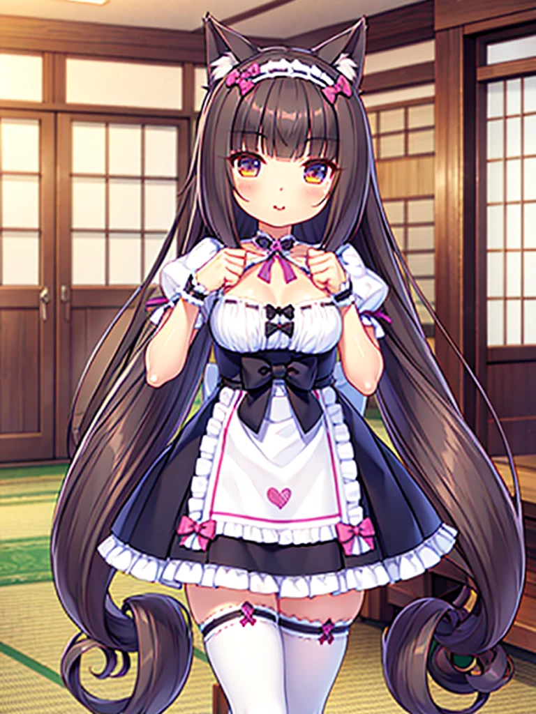 chocola from nekopara dressed as violet beauregarde, highres, ultrasharp, 8K