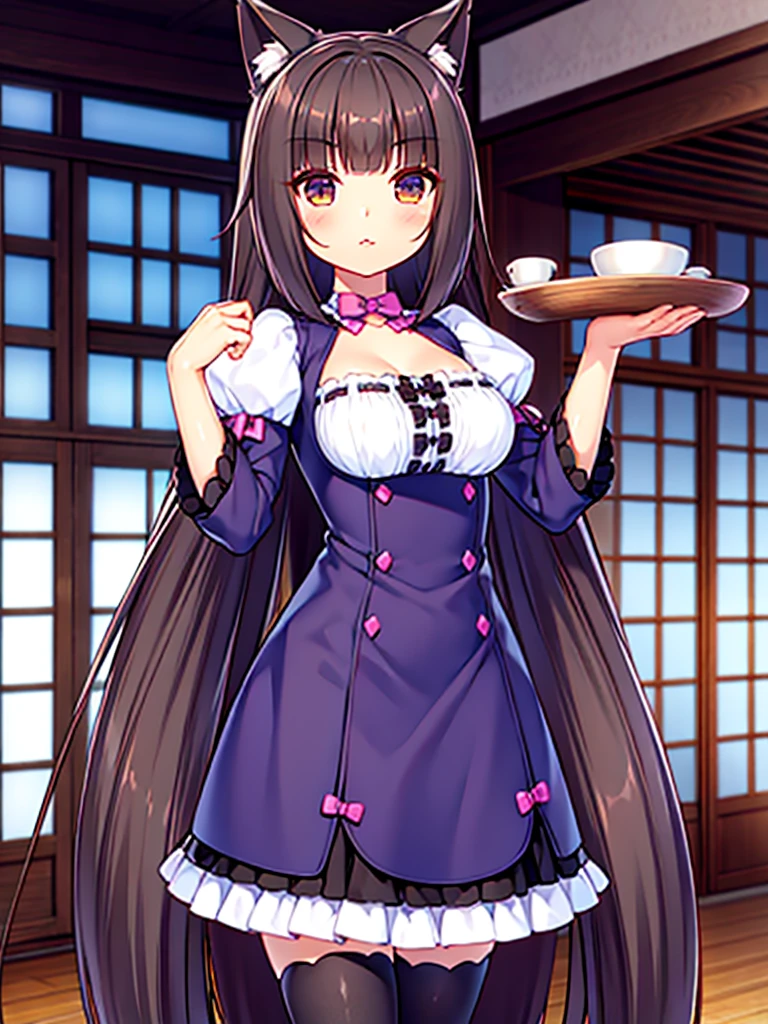 chocola from nekopara dressed as violet beauregarde, highres, ultrasharp, 8K