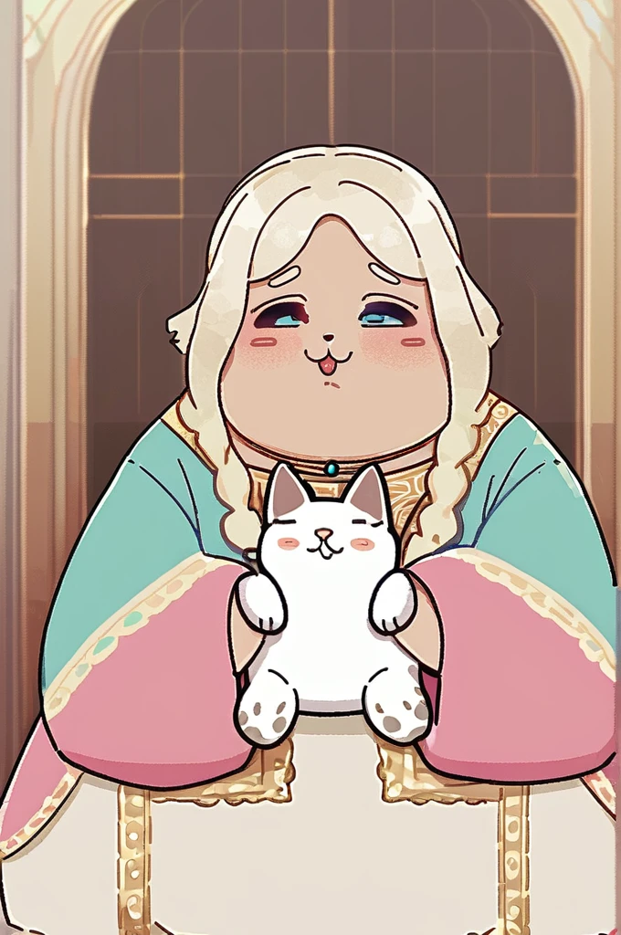 ((Лучшее качество)), ((шедевр)), (подробный), A fat cat of three colors eats