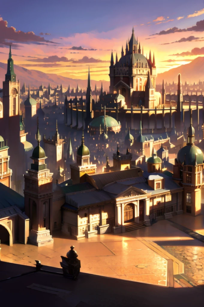royal city, terraces, clouds, wide angle, pioneering, ancient royal city, bazaar, ray tracing, comics, 3d rendering, cartoon, cute style, sunny, outdoor, detailed, 4K, HD, high quality