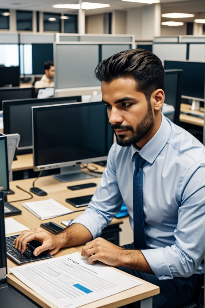 man working in an office