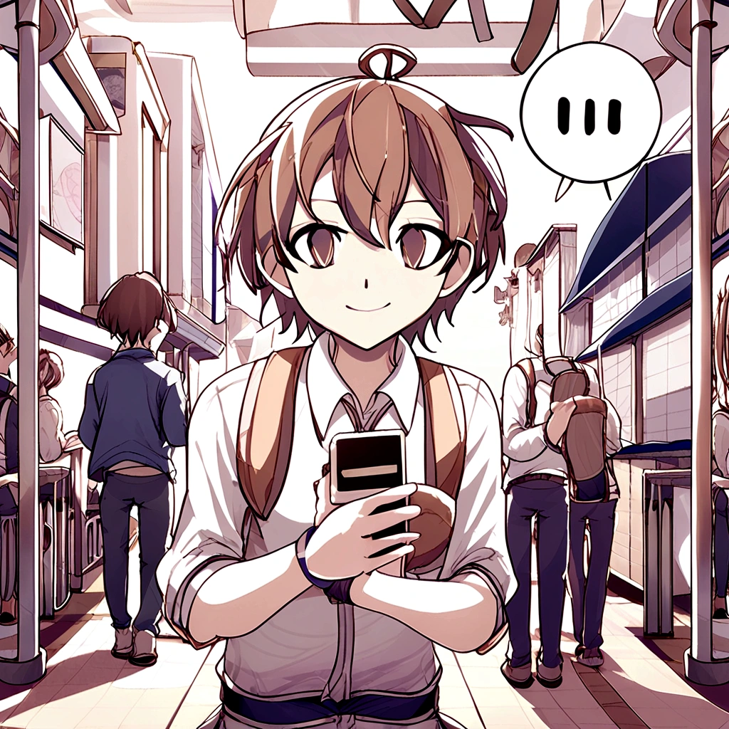 Kenji is in a college dorm, unpacking your things. A roommate, Takashi, enter and smile friendly.
