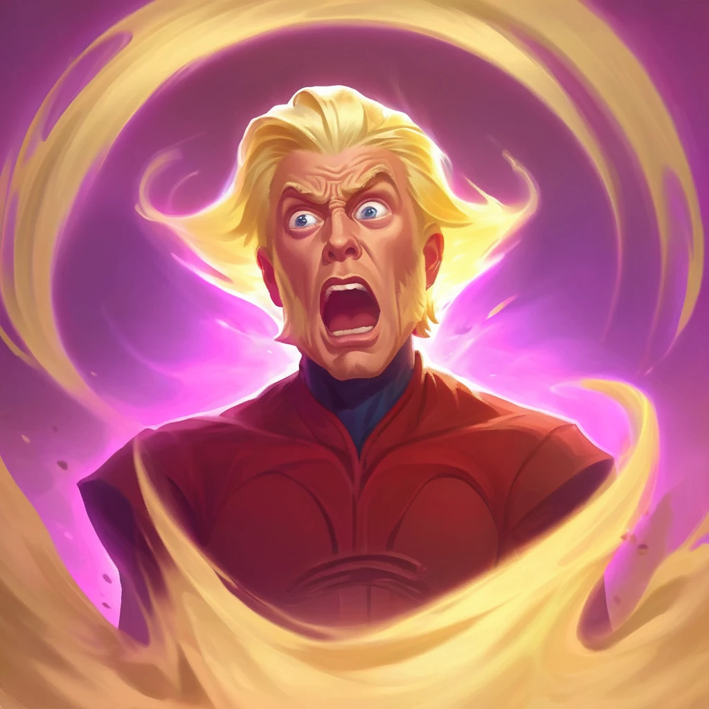 Blonde man with soooo much fear on his face in an icon, scared character
