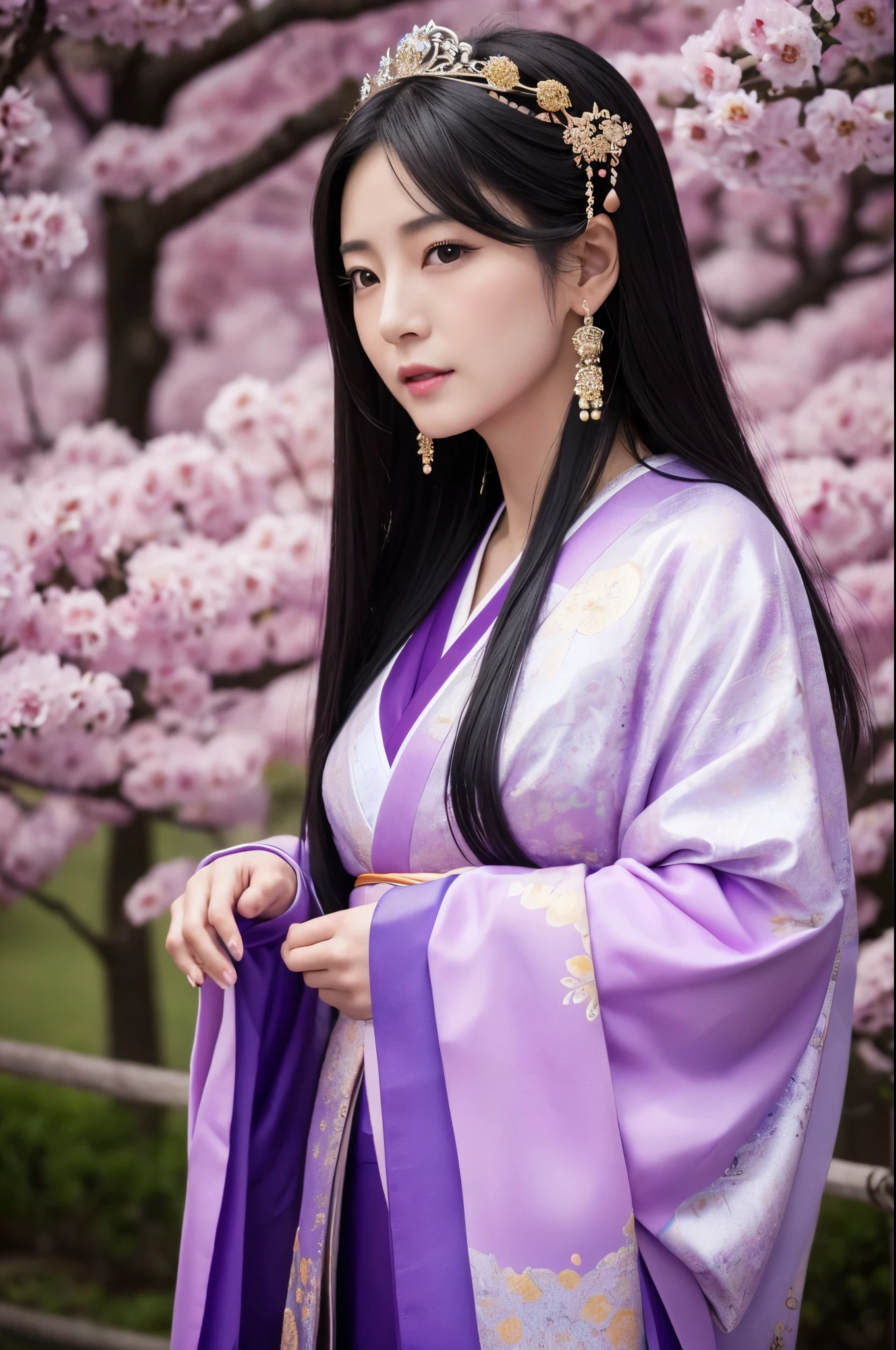 (8K,Photorealistic　to be born写真　Highest quality;1.4) Mature Japanese Goddess,so beautiful(A vivid face) ,(Long black hair),清楚なQueen,Gorgeous black and purple Japanese goddess&#39;Traditional costume of the month,Engage your audience,Beautiful expression,Moist black eyes,Queenのメイクアップ,(Queen),charm,Small breasts,Golden decoration,筋肉質の細い身体のマッチョなQueen,Gorgeous hair ornament,Holding a folding fan,kimono,Black and purple 月のkimono,非常にSmall breasts,Red eyeshadow,Ultra-high resolution,Surreal,Attention to detail,Rich colors, Backlight, Cinema Lighting, Film Grain, to be born, 50mm lens, Nikon D850,smile,Ultra-realistic,Highest qualityのフォトリアリスティックなRAW写真。Bright colors,Image of a perfect woman,Fantasy art,Character Art,background,A room in a large mansion,Extremely stiff abs,Muscular Beauty,Flower Hair Ornaments,Hairpin,