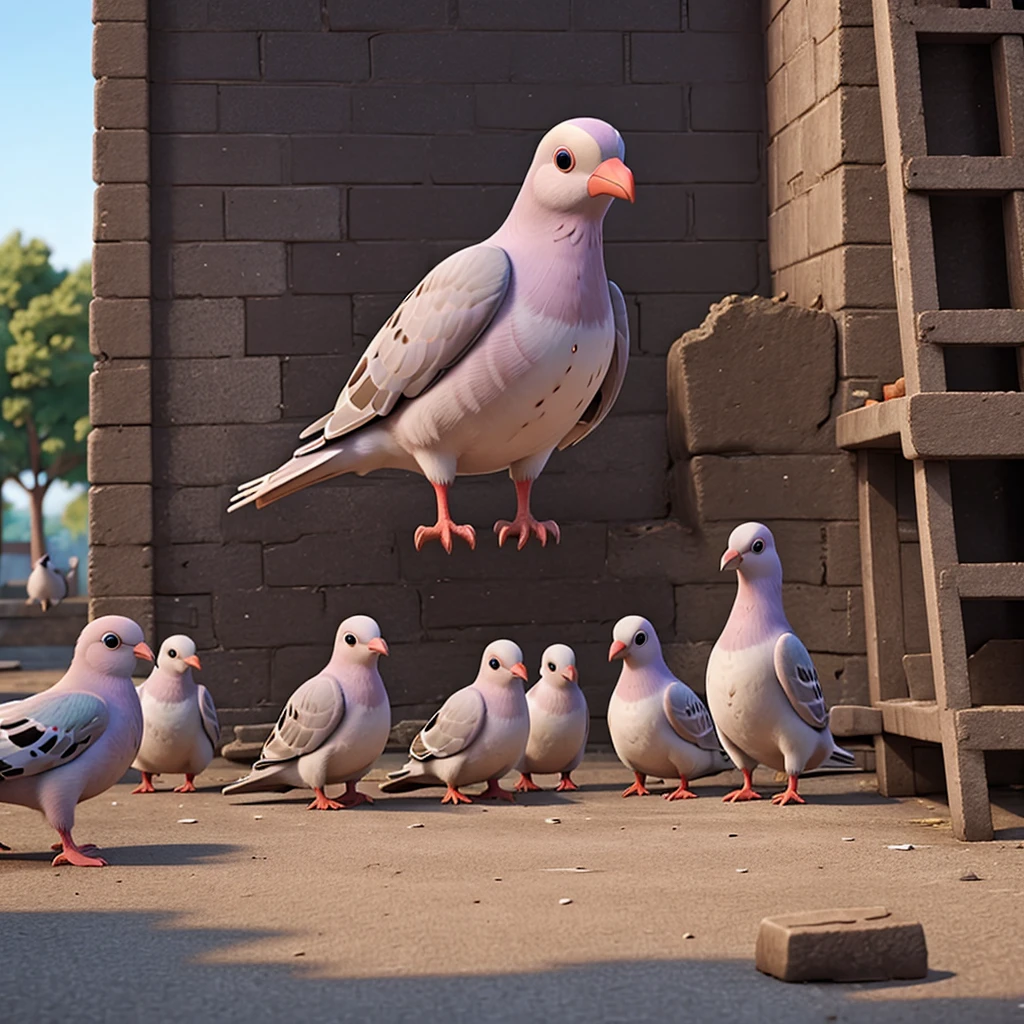 Pigeons group sever famine.