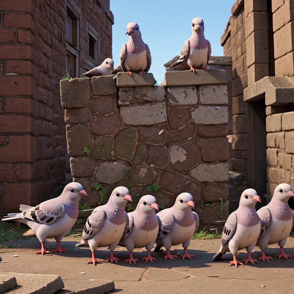 Pigeons group sever famine.