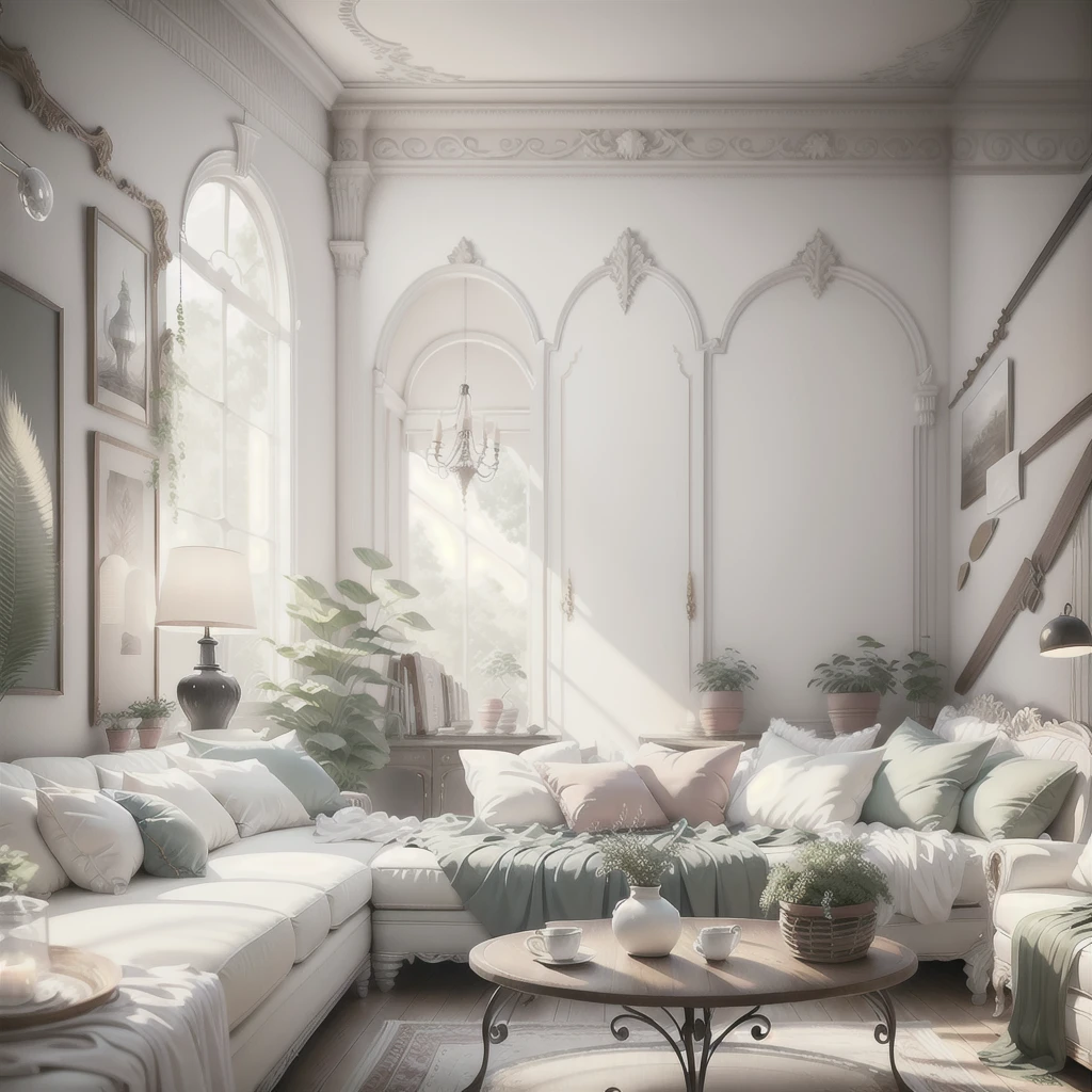 European-style interior wall, simple, no people, big scene, realistic picture, white, no furniture No sofa and table, the picture details are really pointed