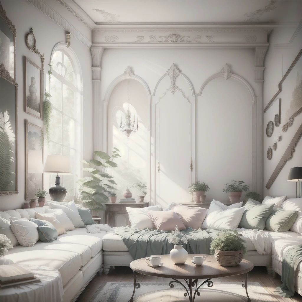 European-style interior wall, simple, no people, big scene, realistic picture, white, no furniture No sofa and table, the picture details are really pointed
