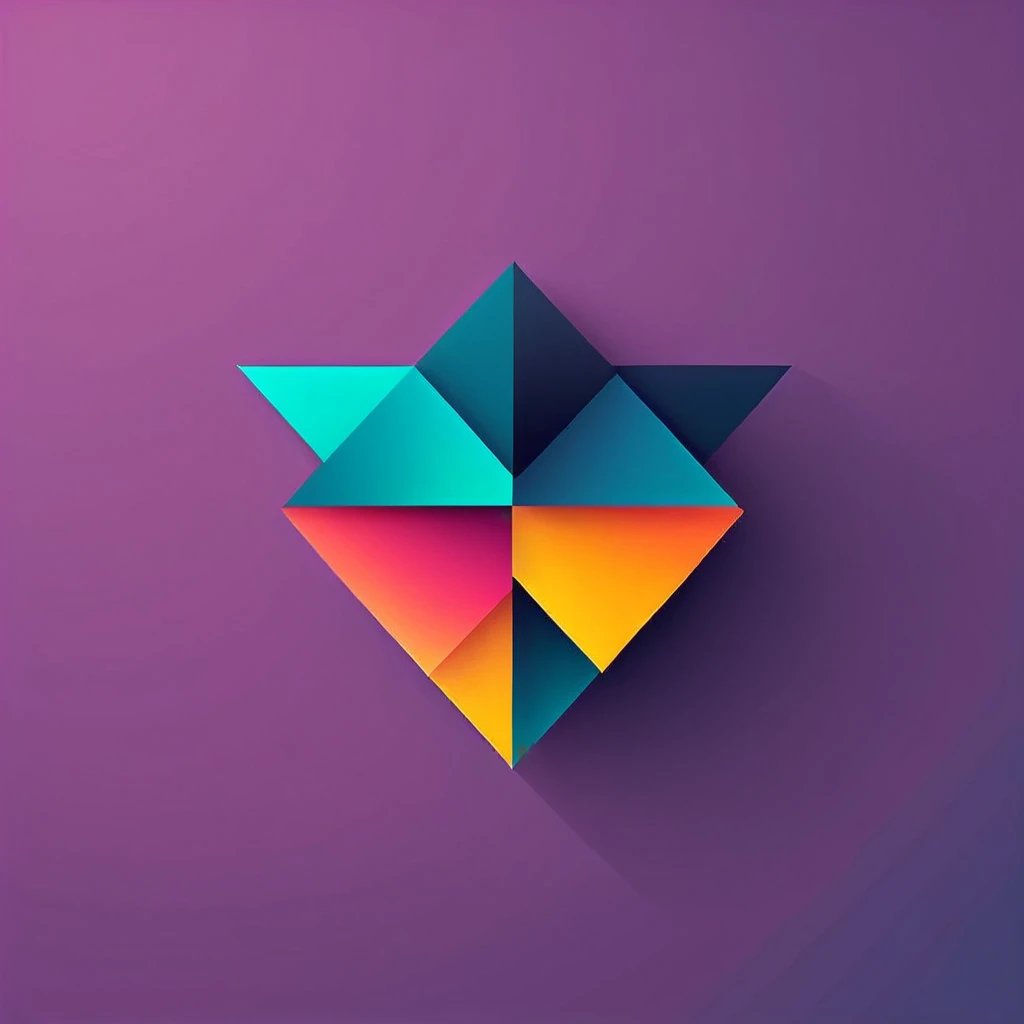 Geometric  abstract logo, simplicity, vector, minimal, symmetry shade of emotion