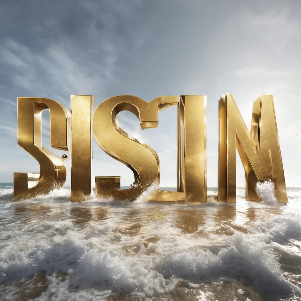 "DISSONANCIA" written in big golden letters in cinematic style, White background, album cover