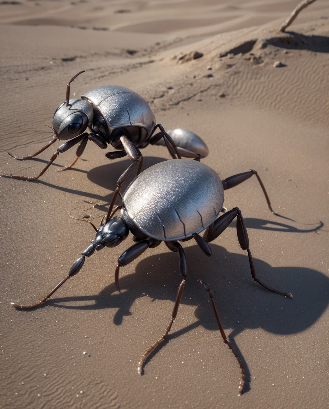 silver ant in the desert