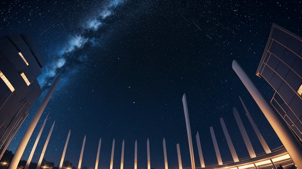 Beautiful shapes made from mathematical shapes and graphs in the night sky, stars, universe