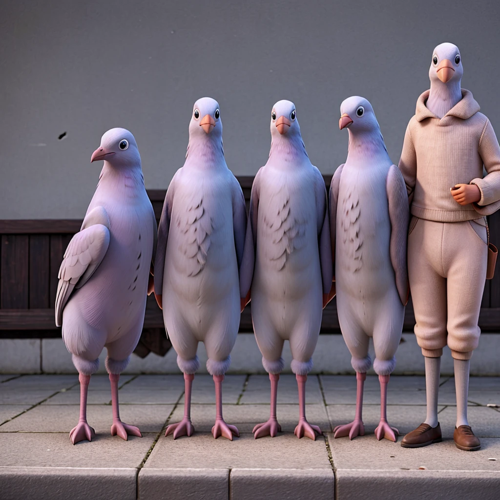 Pigeons groups hed are depressed.