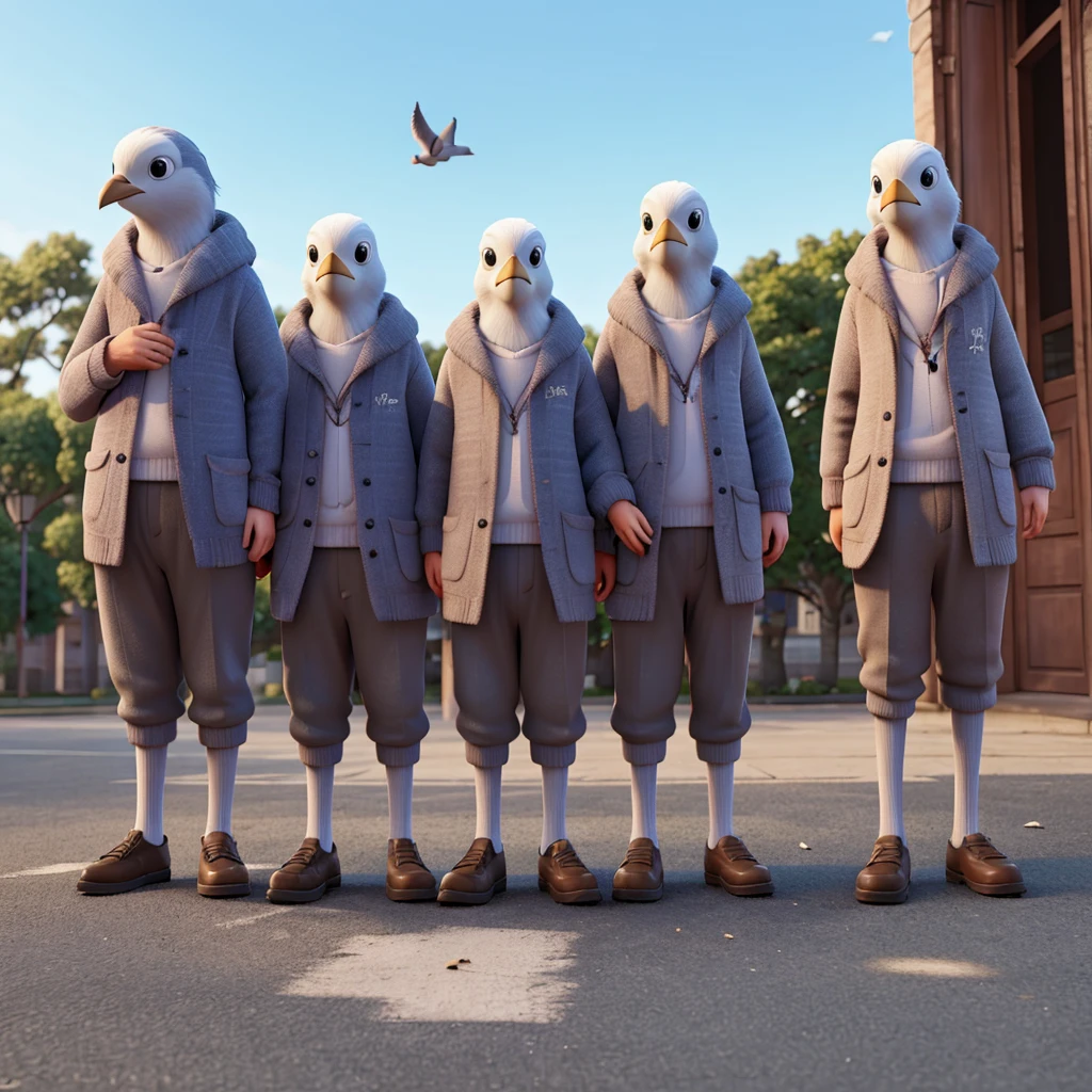 Pigeons groups hed are depressed.