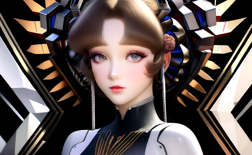 artstyle bse (((beautiful, mesmerizing person with a complete machine body))) best qualityer, work of art, ultra high resolution, (photorrealistic:1.4), CRU photo, sharp focus, hdr, detailed skin with exposed brain
