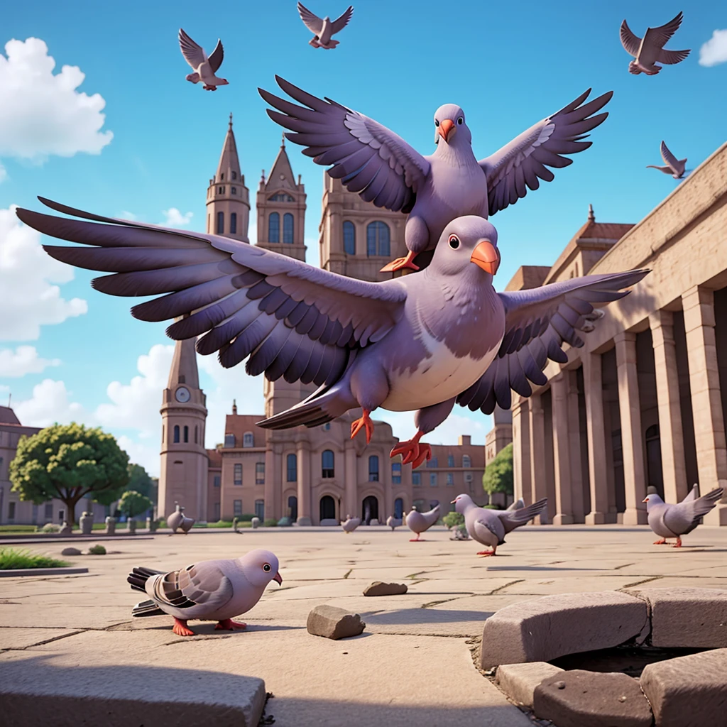 Pigeons  were losing strength. 