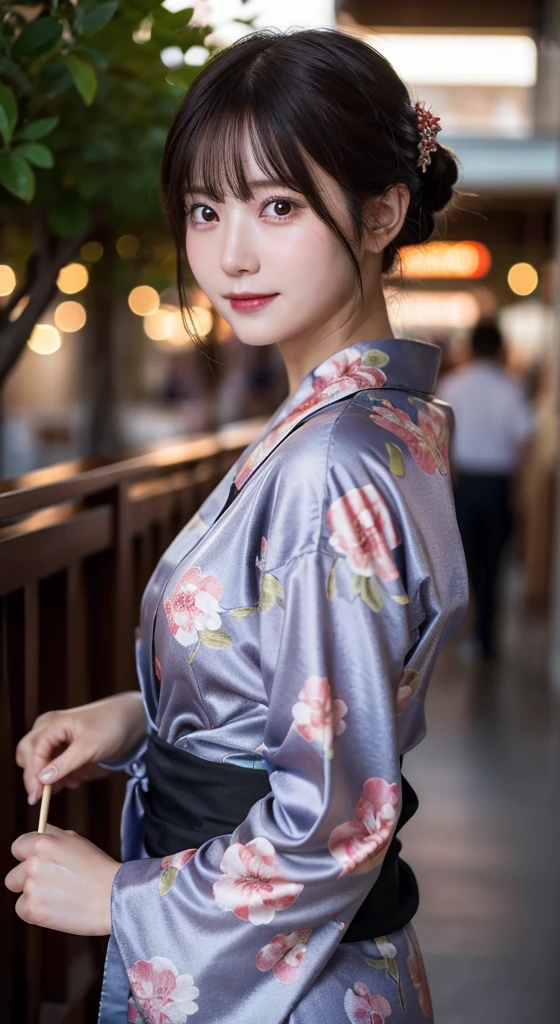 (Highest quality,masterpiece:1.3,Ultra-high resolution,),(Ultra-detailed,Caustics),(Photorealistic:1.4,RAW shooting,)Ultra-Realistic Capture,Very detailed,High resolution 16K human skin closeup。 The skin texture is natural、,Pores、It must be detailed enough to be easily identifiable.。 Skin should look healthy and have an even tone。 Use natural light and color,break,),28 years old,Beauty,,Big Ass,Sweating all over the body,Clothes that are wet with sweat and stick tightly to the body,yukata、Festivals、night、Lots of food stalls、Holding a candy apple in one hand