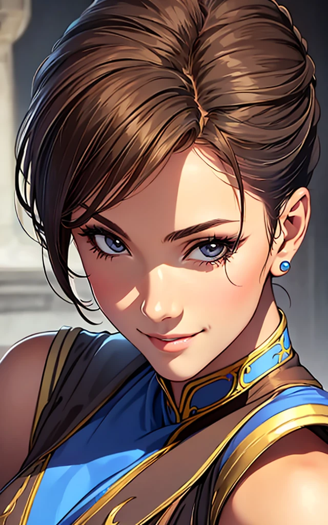 girl, smile, Hyper Realistic, ChunLi, portrait