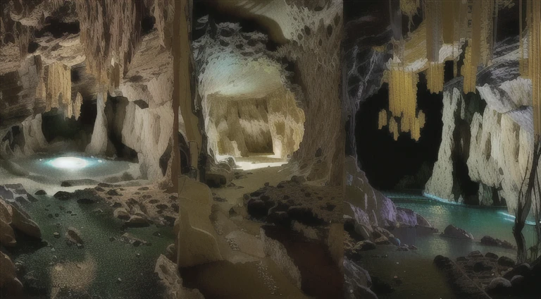 壯觀的鐘乳石cave景觀, cave, cave系統, spongy, 在一个广阔的cave内, 神奇的cave,地下cave, 在一个巨大的cave内, 全部在一個巨大的cave內, cave環境, ancient cave傑作, best quality, (Extremely detailed CG unified 8k wallpaper), (best quality), (Best illustration), (The best shadow), Ridiculous, Realistic lighting, (abyss), Beautiful and detailed light, Petermore's artwork,(dark), giant dark cave wall interveined with emeralds and gold, Intricate details, Natural stone, movie lighting, Film shooting, film grain, sharp focus, dark atmosphere,digital photography, 一個黑暗幽靜的cave,Illuminated by magical luminous stalactites, bioluminescence, The cave is filled with black mist, Fantasy Landscape, sharp focus, Very detailed, Dim Lights, 鐘乳石cave,hidden sublime beauty,Pristine and otherworldly landscape,hidden sublime beauty,hidden sublime beauty,雄伟的地下cave,Wonderful shapes and textures,Gleaming stalagmites and stalactites,Hidden recesses and narrow passages,