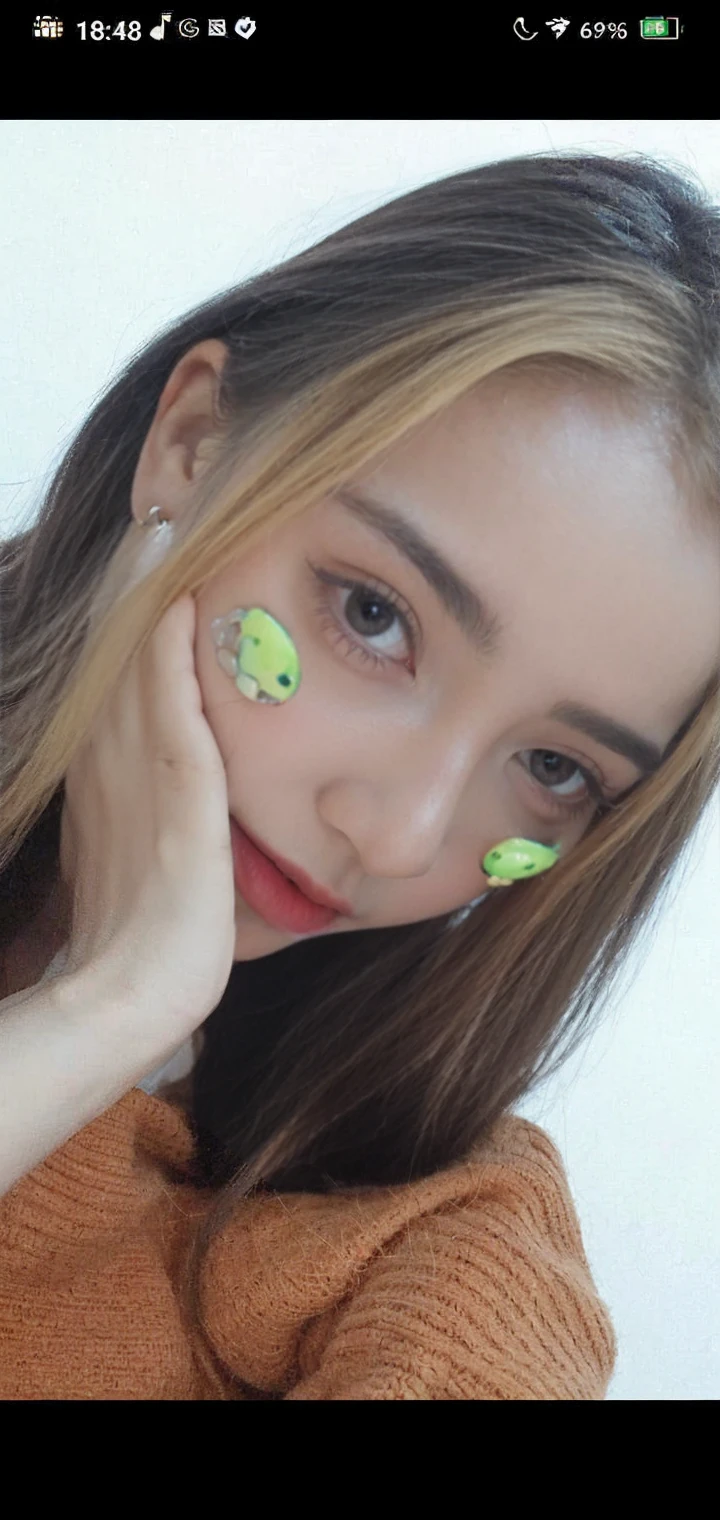 21yo girl, pink hair, (twintail Hair). Bitting her lower lip while closing her eye,Wearing white oversize t-shirt,, show shoulders, cleavage, show big thigh, natural big brseast,hands holding breasts,plumpy body, doggy pose