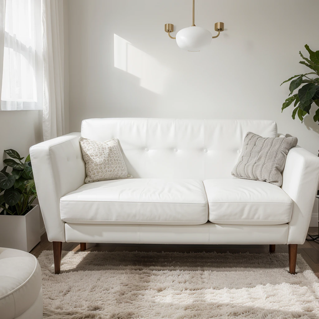 modern living interior design with white sofa