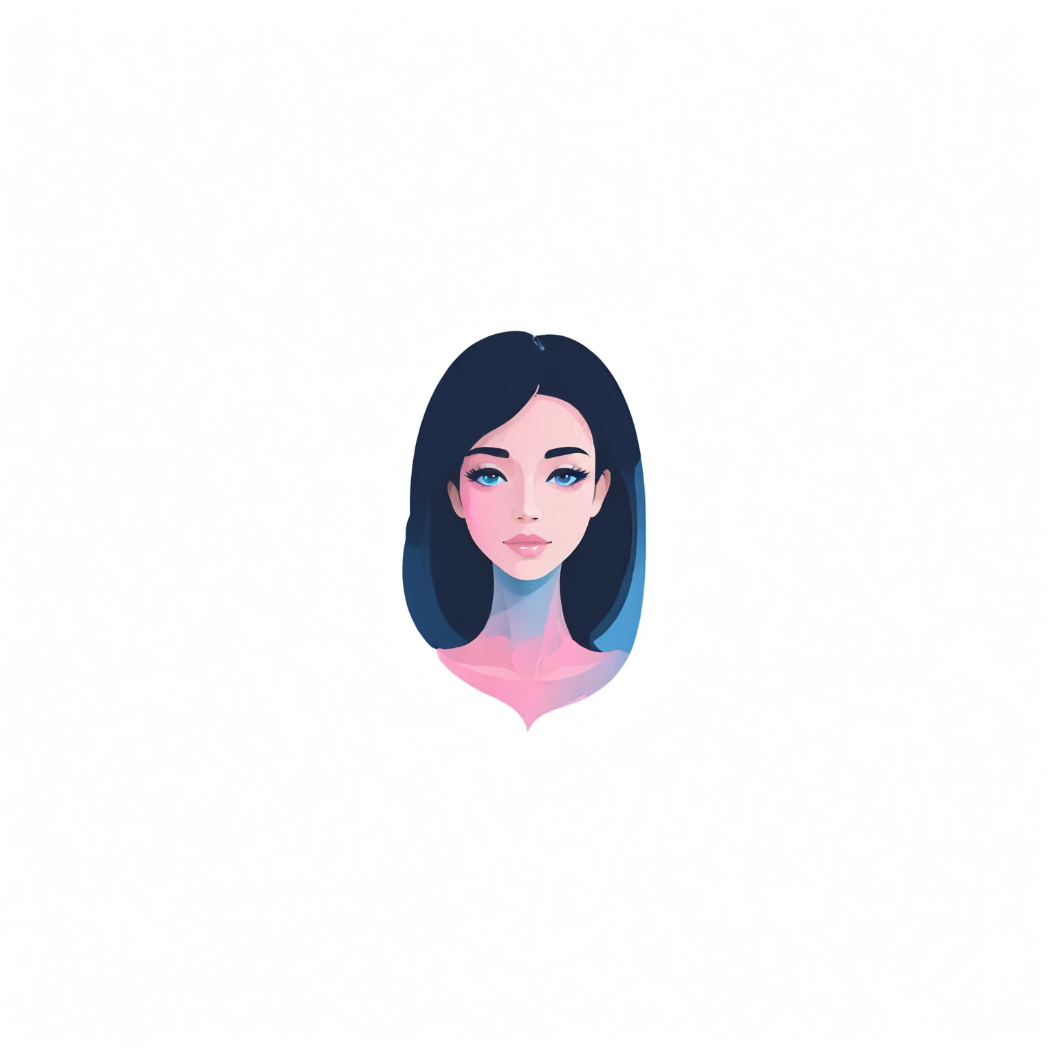 shade. of emotion portrait, vector art, logo style using a palette of light pink, muted blue, dark grayish blue, bright blue, very dark gray, and light grayish blue