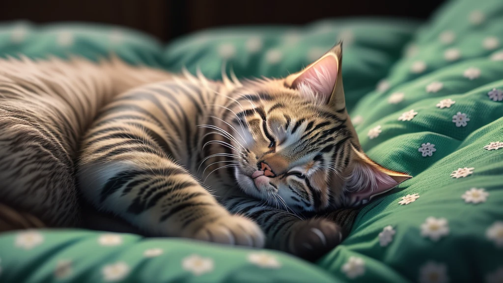 kitten、Sleeping in bed、Anime Style