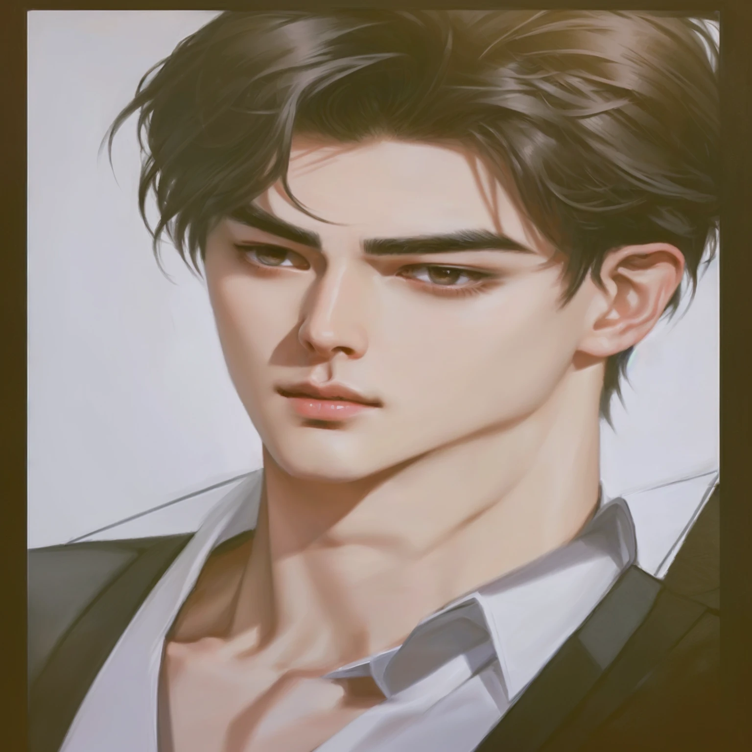 a close up of a man with a tie, handsome guy art, portrait of a handsome man,  handsome man, delicate androgynous prince, beautiful androgynous prince, inspired by Zhang Han, stunning face portrait, male style, realism style, inspired by Yanjun Cheng, handsome pose, male character