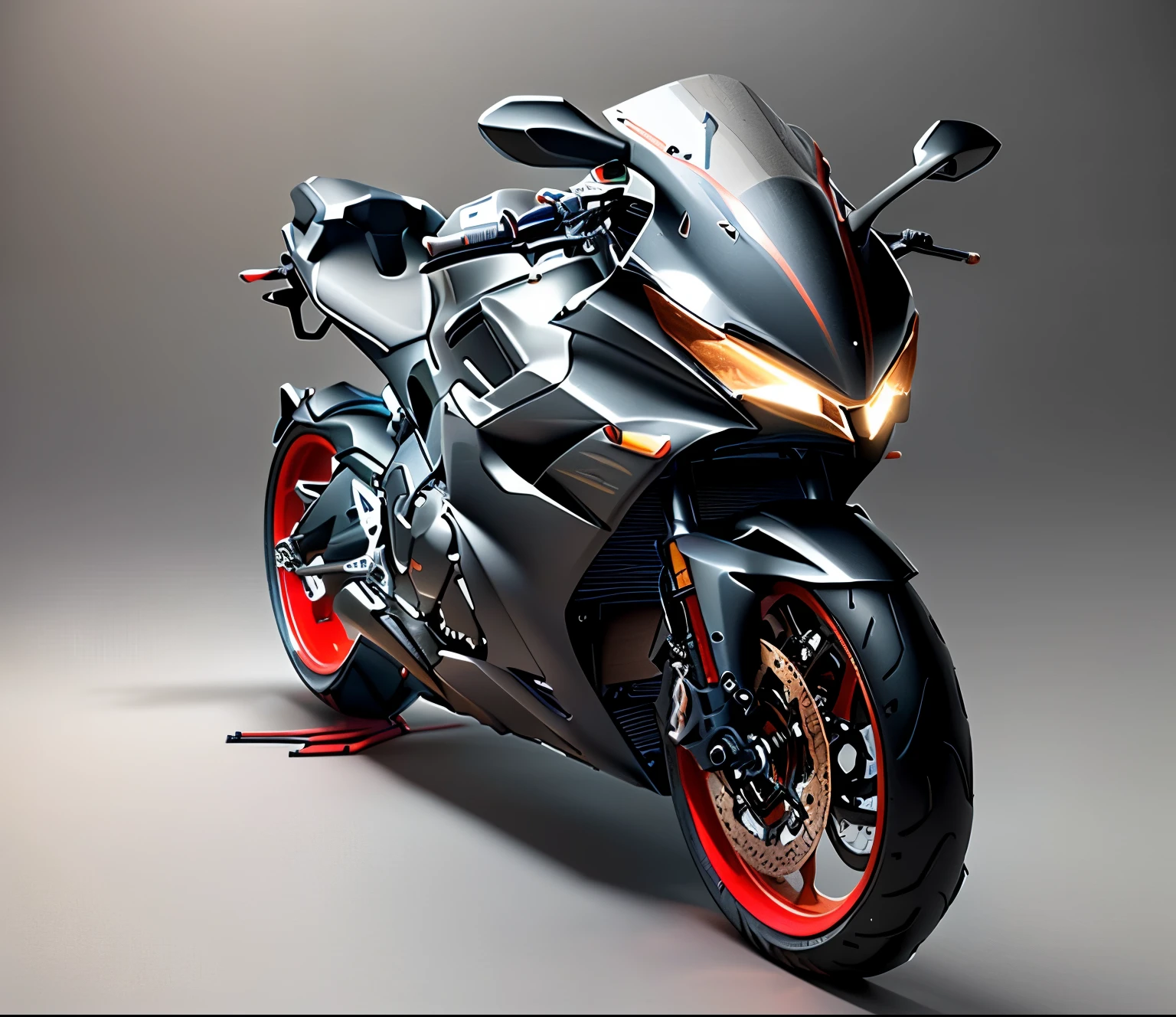 arafed motorcycle with a red rim and a black body, motorcycle concept art, 3D Rendering, 3D Rendering N-9, futuristic motorcycle, Airbrush Rendering, daniel maidman octane rendering, 3d rendering octane, 3d rendering octane, Cycle Rendering, motorcycle, Loop 3D rendering, Extreme Rendering, concept mask, black octane rendering, Rendering in KeyShot