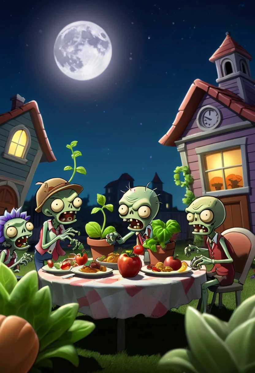 (game, "Plants vs. Zombies"), the plants on the front line take on vivid forms, showcasing their determination and courage in defense. The background is a shattered wall and a shattered sunset, and the camera is a close-up shot to showcase the resilience of the plants, full body, (Photography), panoramic view, award-winning, cinematic still, emotional, vignette, dynamic, vivid, (masterpiece, best quality, Professional, perfect composition, very aesthetic, absurdres, ultra-detailed, intricate details:1.3)