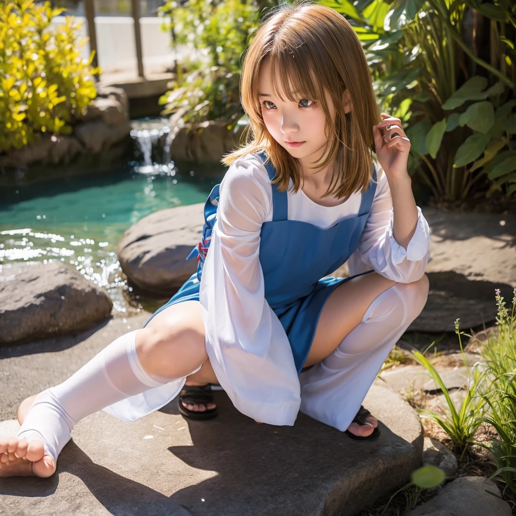 Suwako Moriya kneeling　Thong mocking　Cute face　