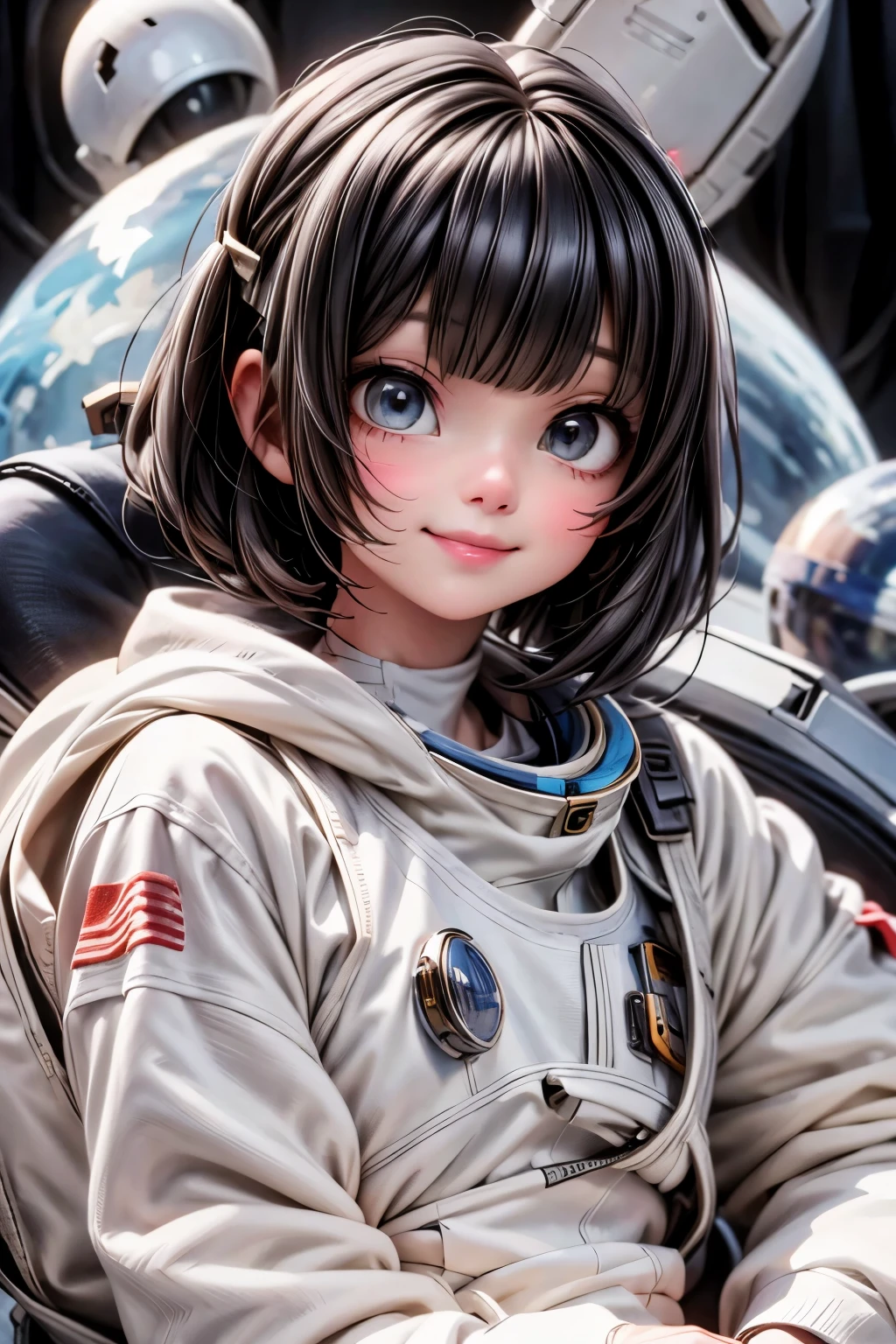 an astronaut with her helmet on