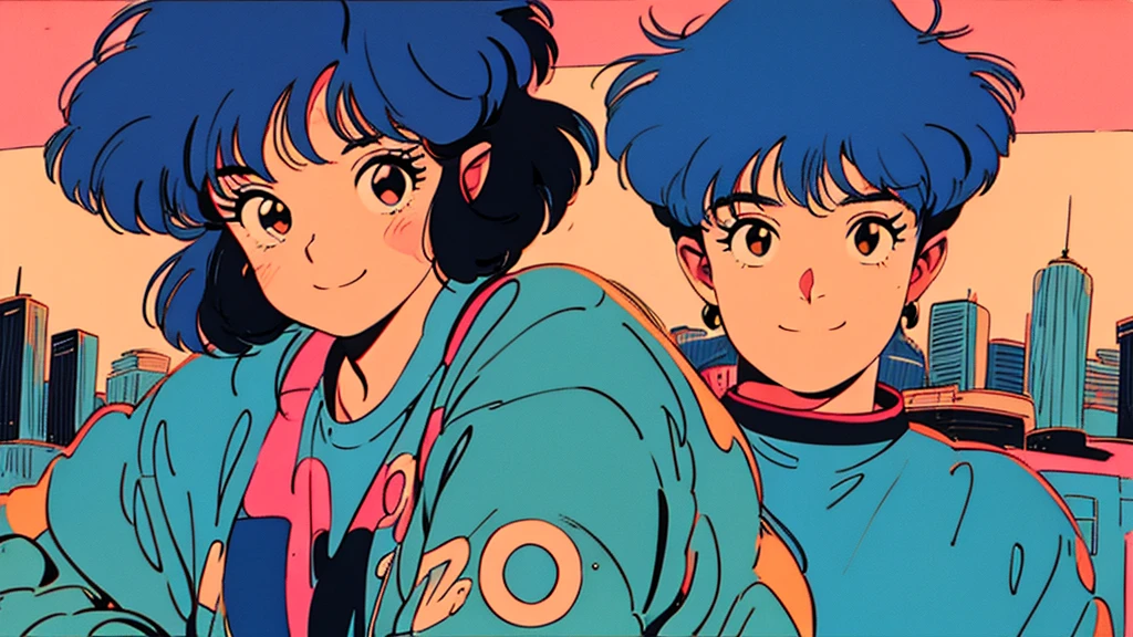 the 90s,City Pop,girl,Bob Hair,Retro Pop,smile,Disco