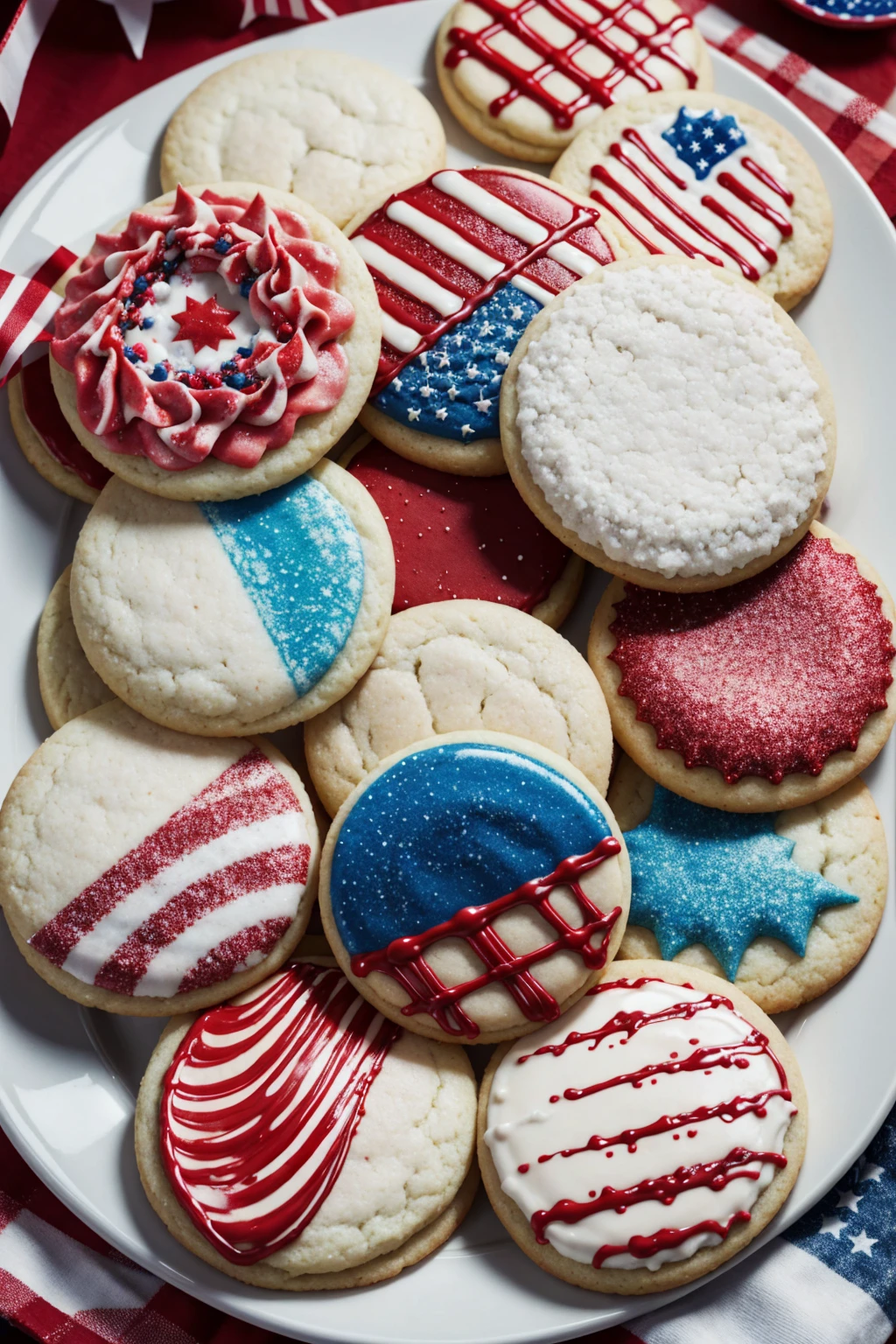 Delicious fourth of july sugar cookies