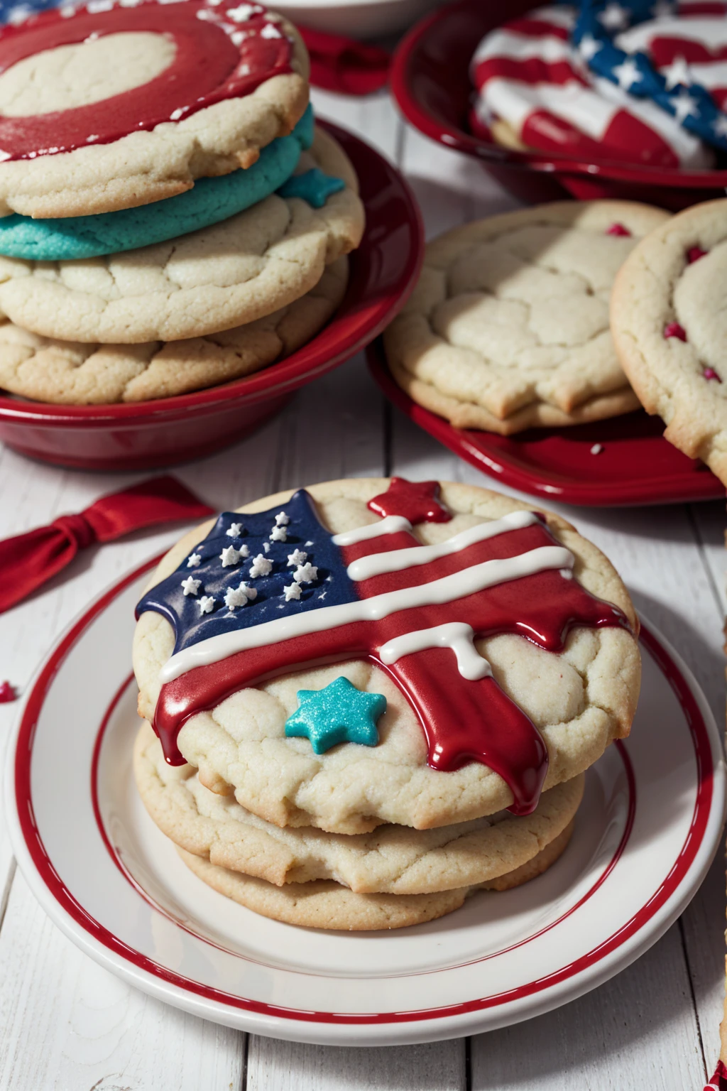 Delicious fourth of july sugar cookies