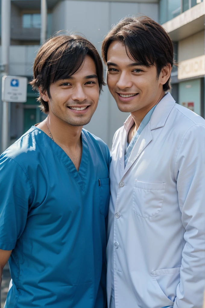 2 male doctors smiling Background for Kotamobagu City 2024