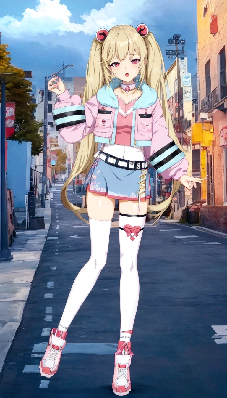 anime girl in a short skirt and jacket walking down a street, my dress up darling anime, fashion gameplay screenshot, anime barbie in white stockings, inspired gacha club game, ecchi anime style, anime stile, style anime, azur lane style, ig studios anime style, anime set style, girls frontline style, anime styled, anime vibes