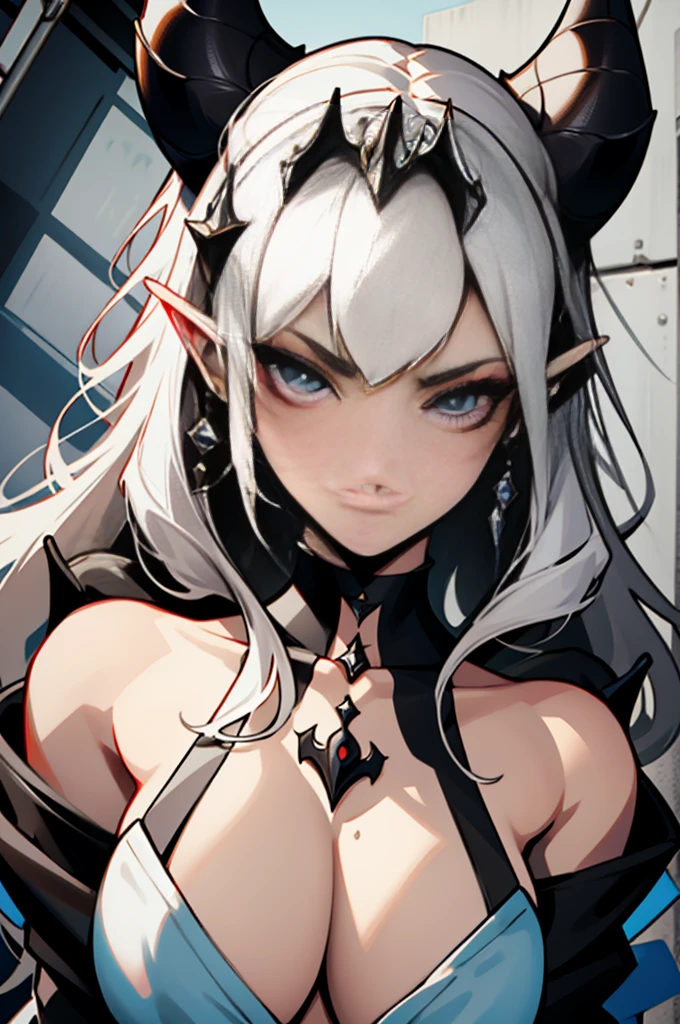 (Best Quality) (masterpiece ) Perfect Face. cute & Evil young beauty princess of New York City.