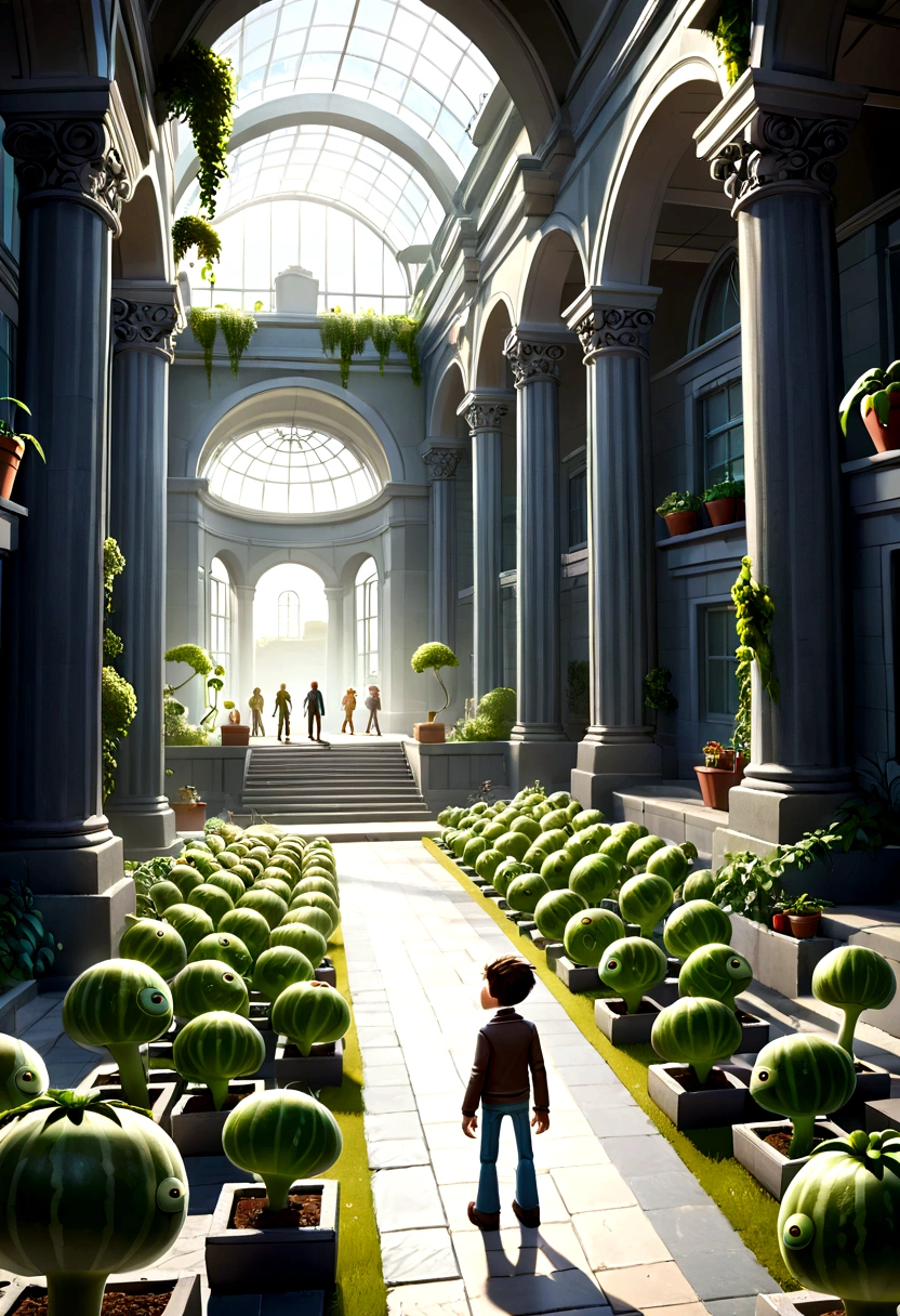 (game, "Plants vs. Zombies"), the plants on the front line take on vivid forms, showcasing their determination and courage in defense. The background is a shattered wall and a shattered sunset, and the camera is a close-up shot to showcase the resilience of the plants, full body, (Photography), panoramic view, award-winning, cinematic still, emotional, vignette, dynamic, vivid, (masterpiece, best quality, Professional, perfect composition, very aesthetic, absurdres, ultra-detailed, intricate details:1.3)