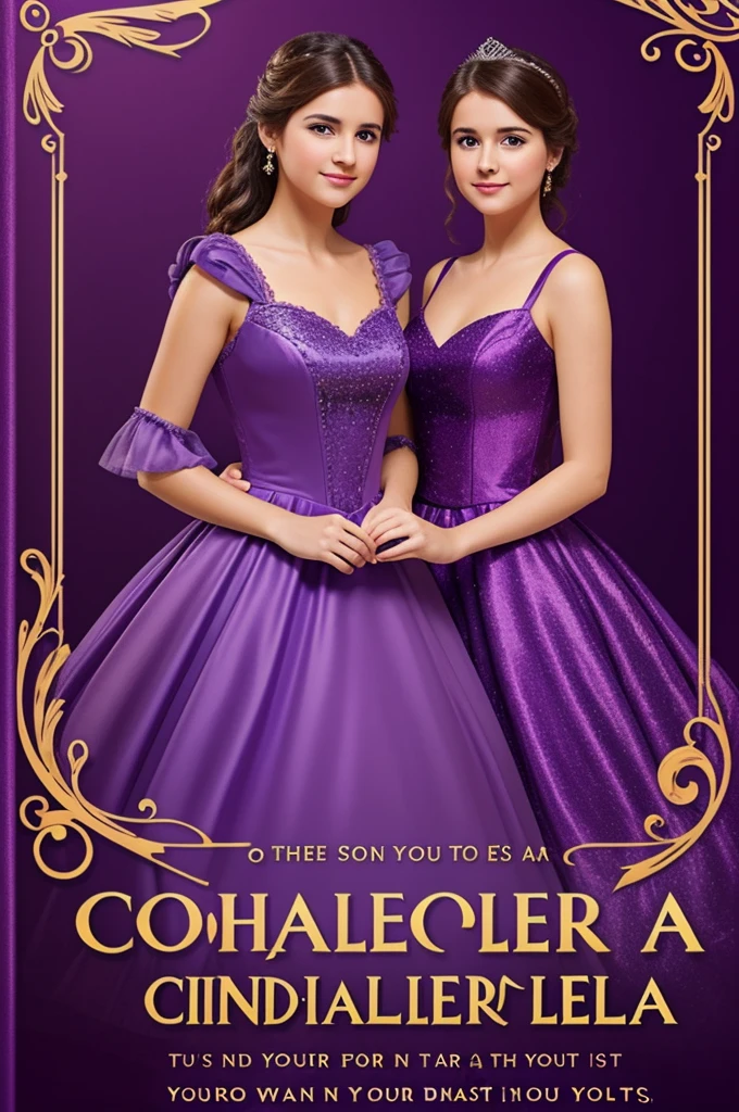create a cover for a Wattpad book, which is about the story of Cinderella in a purple dress and brown hair.
than the simple cover, for an adult audience