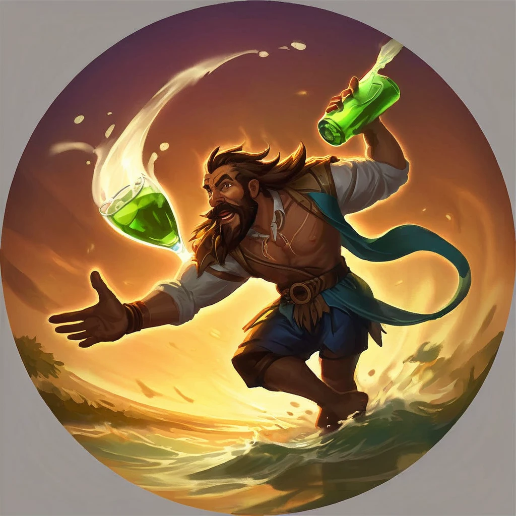 icon of a guy drunk on cachaça, staggering
