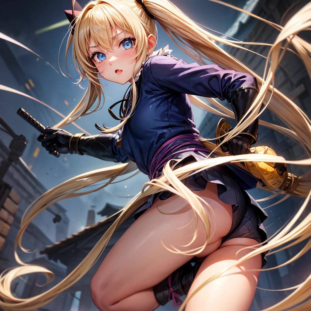 Blonde, pigtails, and Blue eyes and whiskers, Lilli village ninja woman