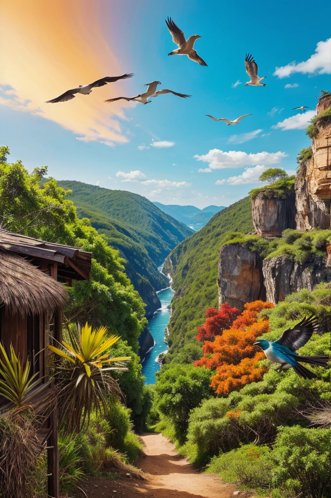 A realistic photograph showcasing various bird species from around the world. Include diverse habitats, vibrant colors, and unique features to highlight their distinctiveness.