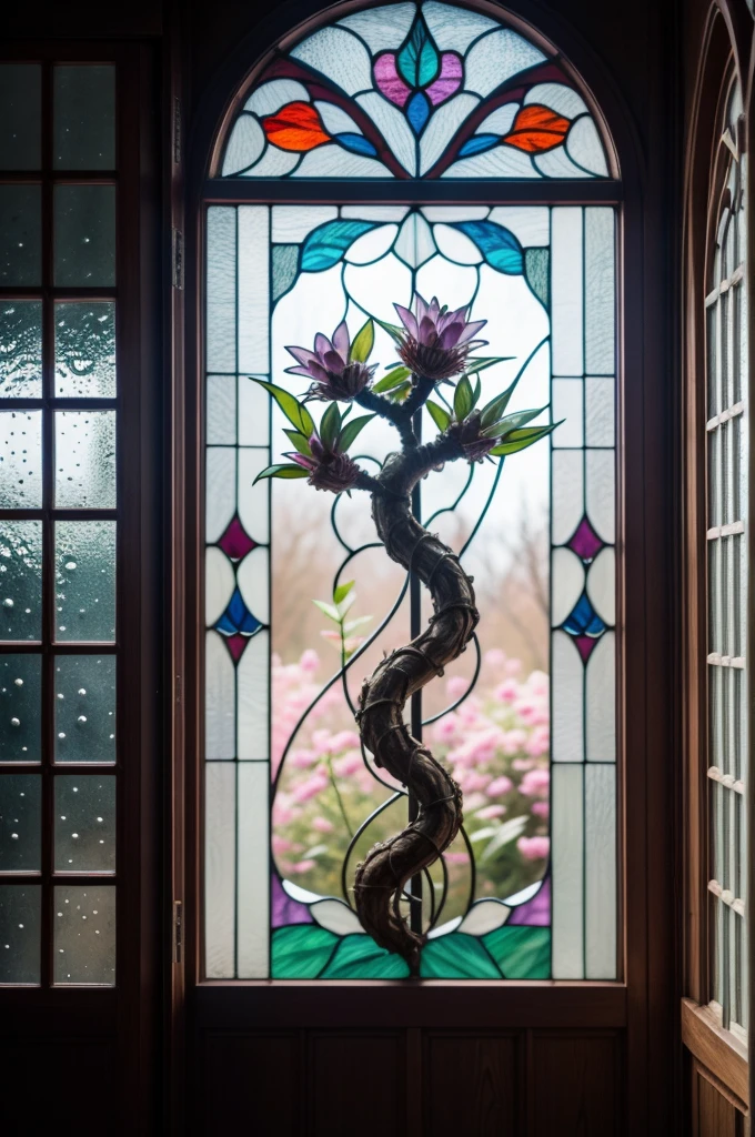 a picture of a stained glass window, intricate art, by Mario Dubsky, stained glass art, amethyst stained glass, detailed art in color, by Robert Richenburg, by Adrienn Henczné Deák
