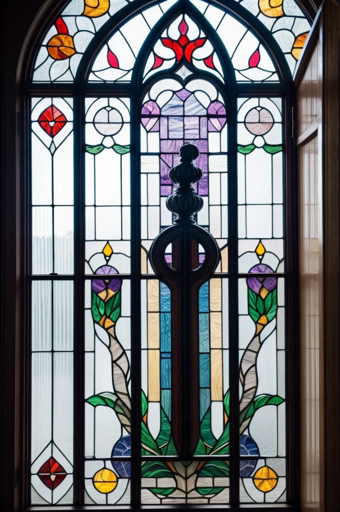 a picture of a stained glass window, intricate art, by Mario Dubsky, stained glass art, amethyst stained glass, detailed art in color, by Robert Richenburg, by Adrienn Henczné Deák
