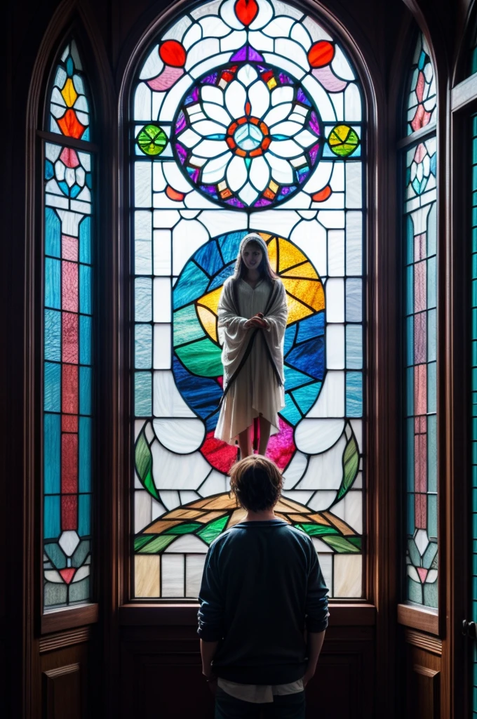 a picture of a stained glass window, intricate art, by Mario Dubsky, stained glass art, amethyst stained glass, detailed art in color, by Robert Richenburg, by Adrienn Henczné Deák